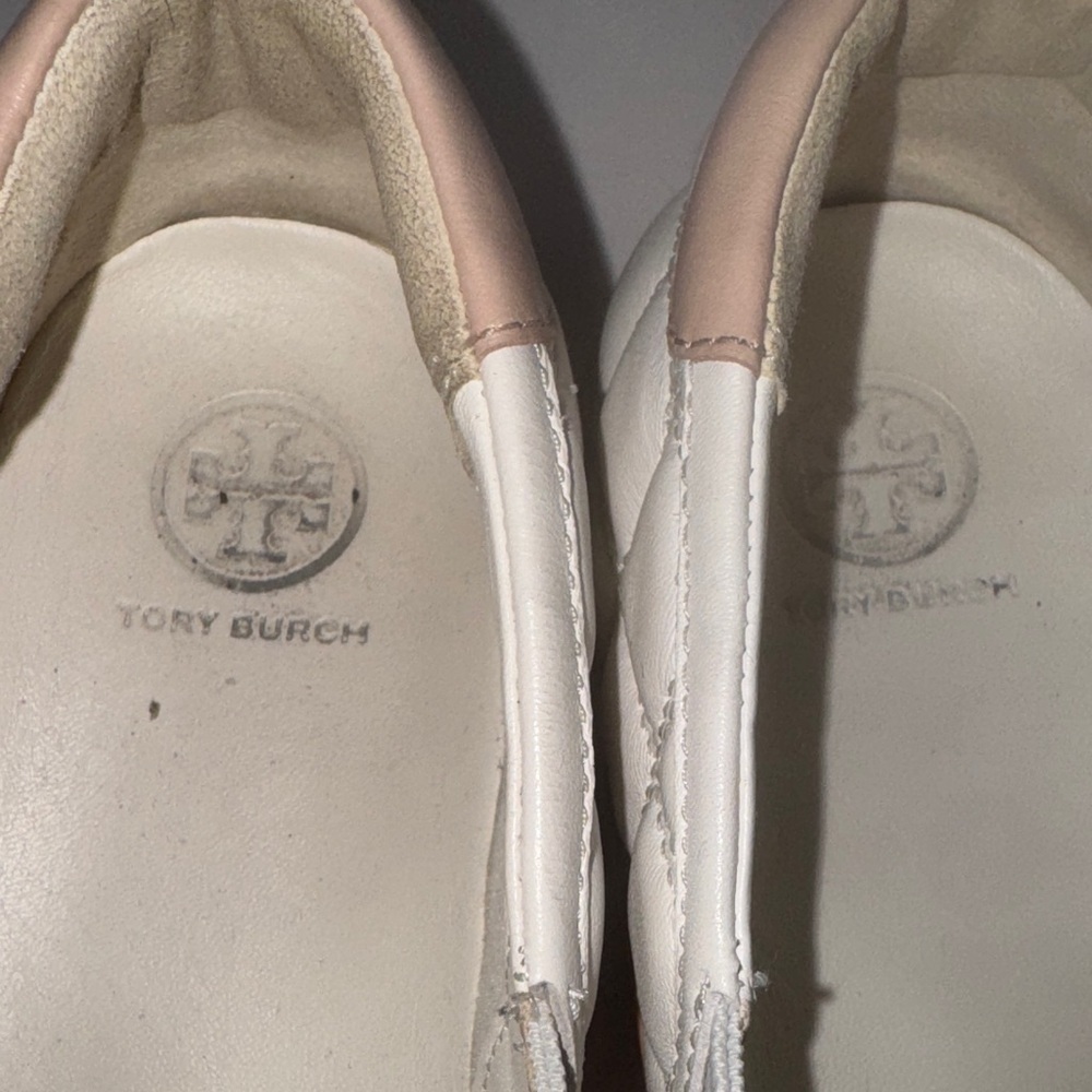 Tory Burch White Quilted Slip-On Loafers - Picture 6 of 12